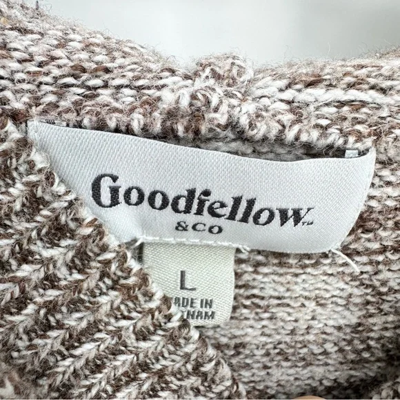 Goodfellow Ribbed Hem Hooded Pullover Sweater Brown Size L - Picture 6 of 7